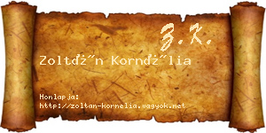 Zoltán Kornélia névjegykártya