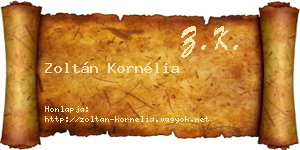 Zoltán Kornélia névjegykártya